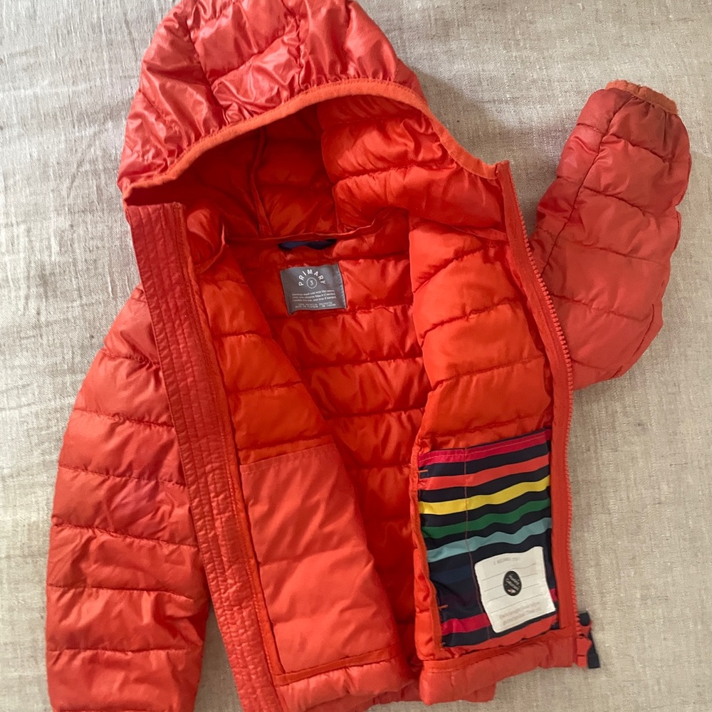 Primary Puffer Jacket Orange 3T